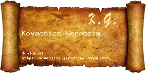 Kovacsics Geraszim névjegykártya
